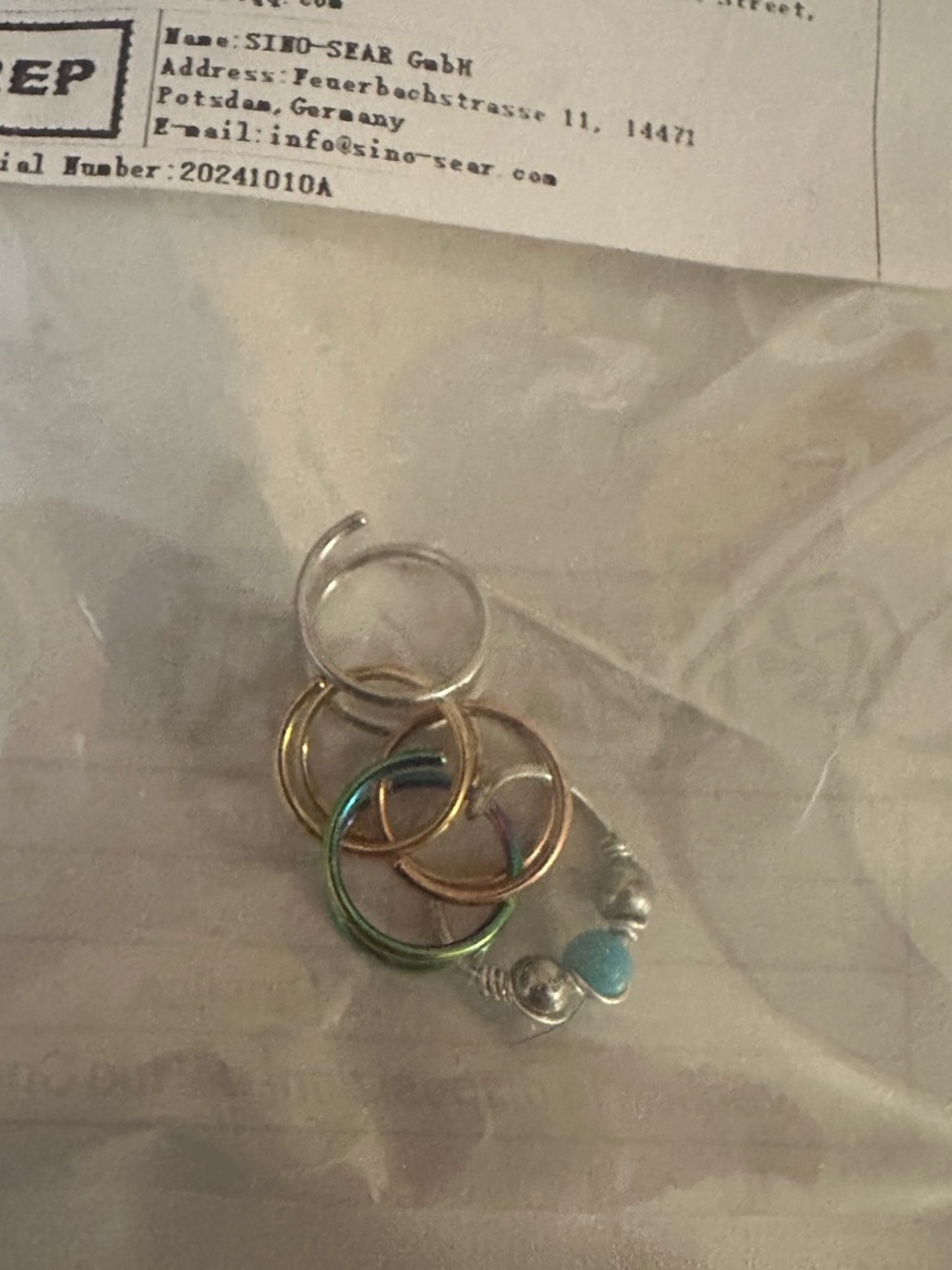 Set of 5 nose rings